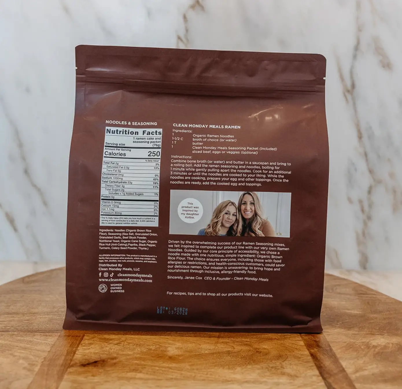 Clean Ramen Noodles by Clean Monday Meals, Beef Flavor: Nutrition Facts and Directions Label