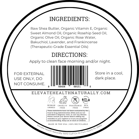 Anti-Aging Face Cream (Bakuchiol) ingredient label