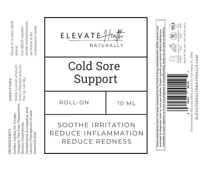 Cold Sore Support 10 ML product labe