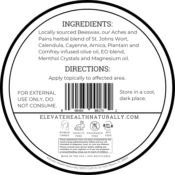 Head + Sinus Salve 2oz Tin Circle Product Label