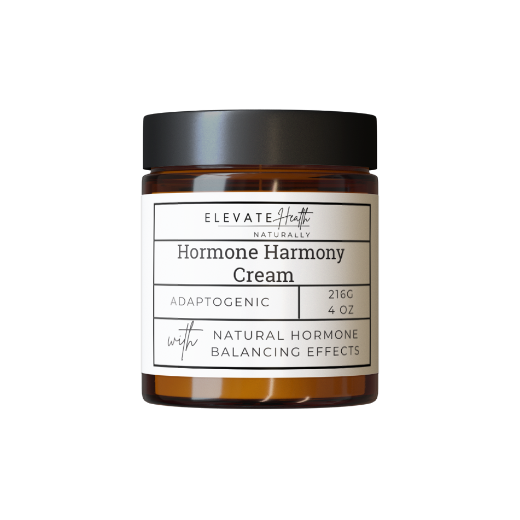 4 oz amber glass jar of hormone harmony cream
