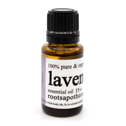 bottle of lavender essential oil