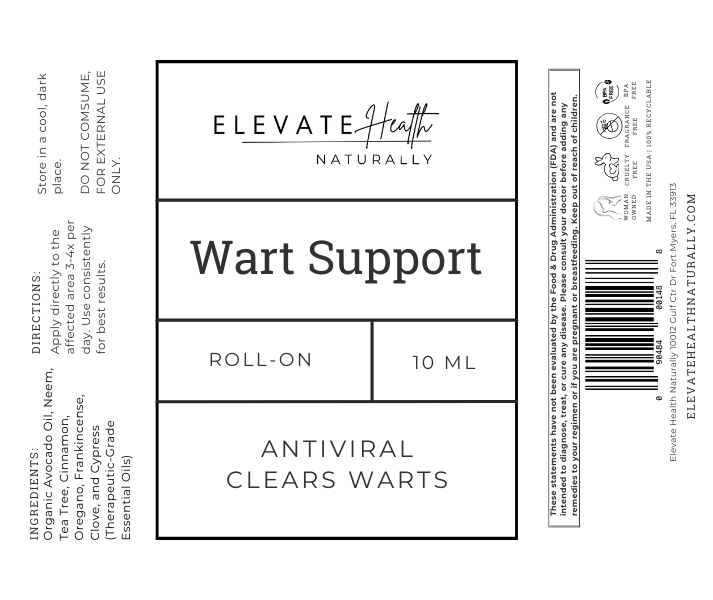 Wart Support 10 ML product label