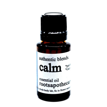 bottle of calm essential oil