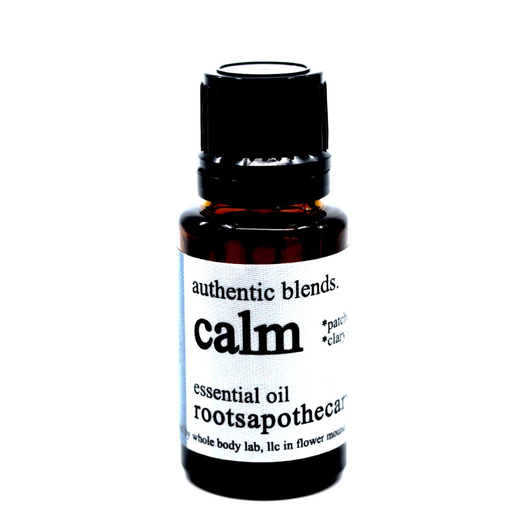bottle of calm essential oil