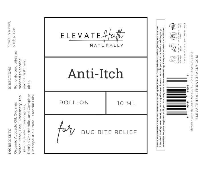 Anti Itch 10ML Roller Bottle Product Label