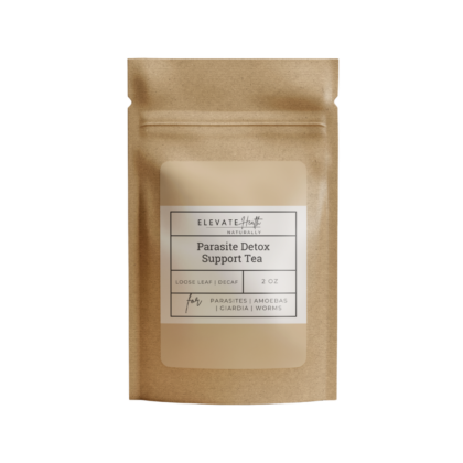 Parasite detox tea product showing product label