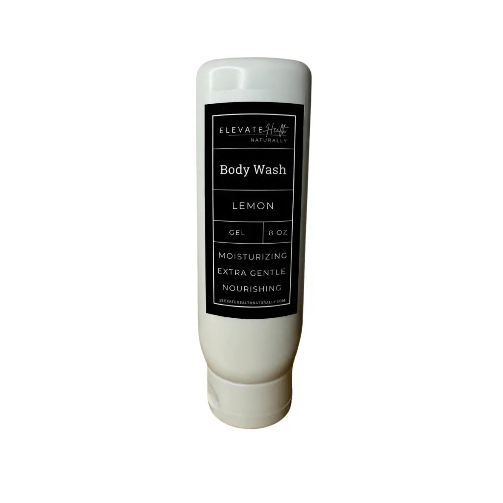 Body Wash Lemon in 8oz squeeze bottle showing product label