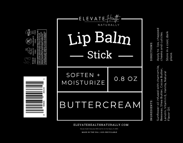 Lip Balm Buttercream product label