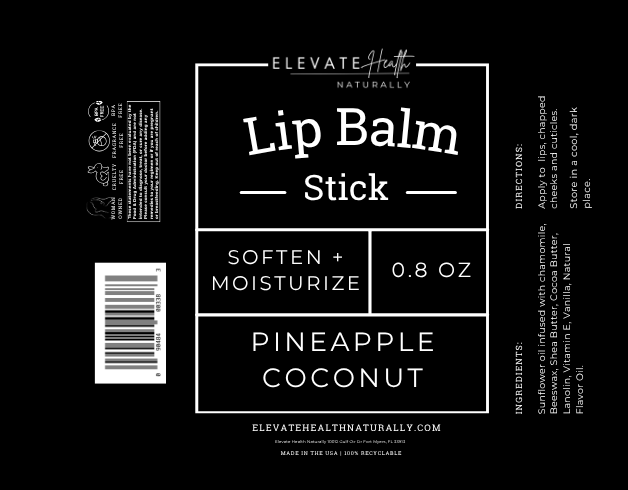 Lip Balm Pineapple Coconut product label