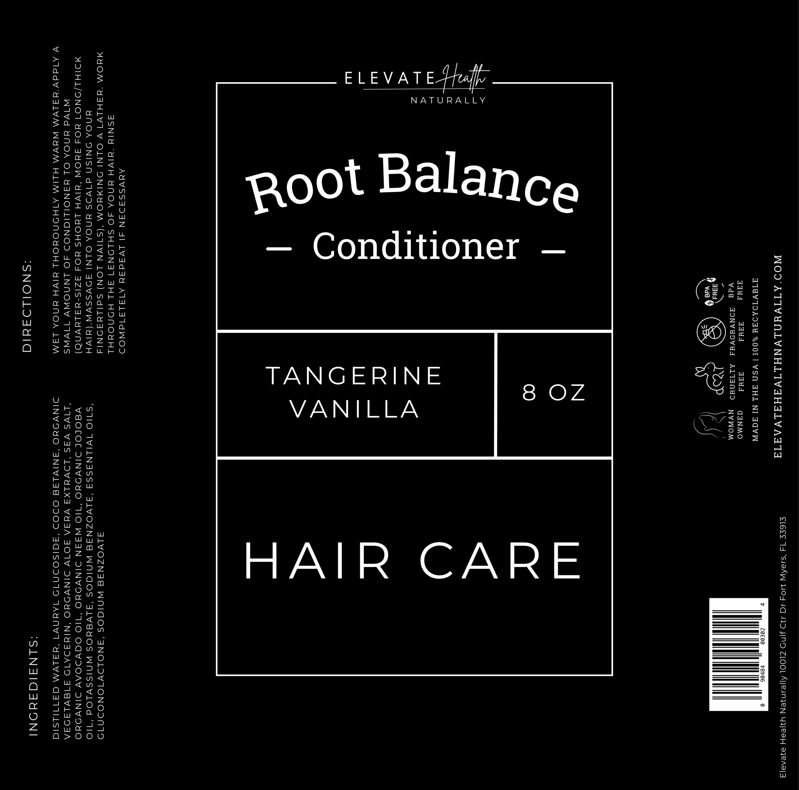 Root Balance Conditioner Tangerine Vanilla product label