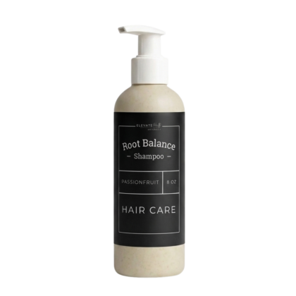 Root balance Shampoo Passionfruit in a 8oz bottle with pump top
