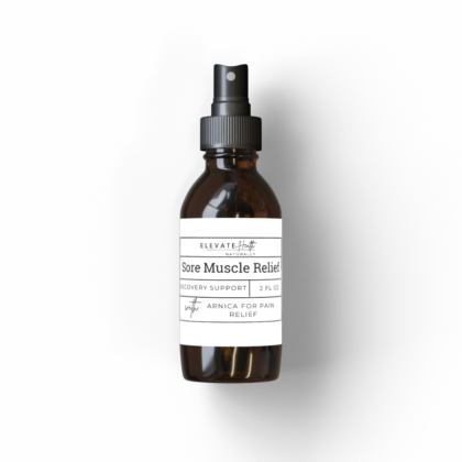 Sore Muscle Relief product showing label and spray top