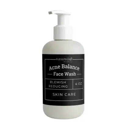 Acne Balance Face Wash in a 4 oz plastic bottle with pump top