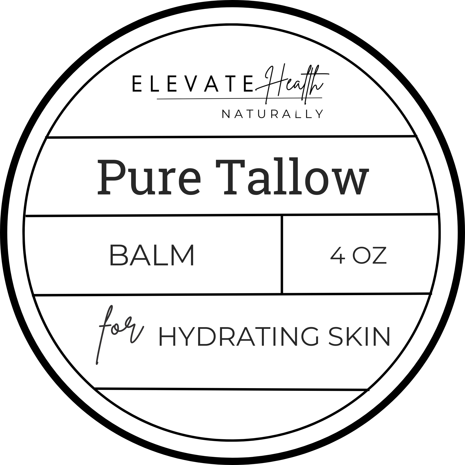 Pure Tallow Balm front product label