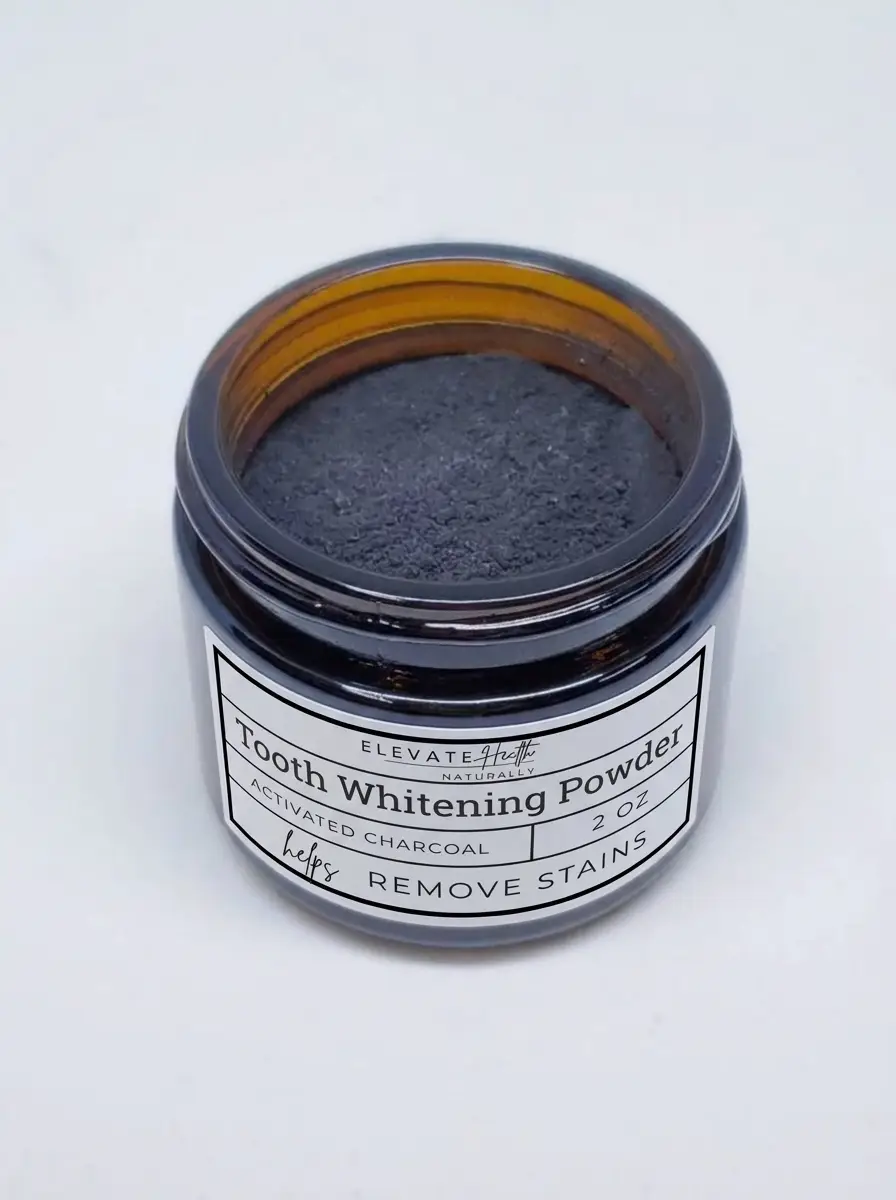 tooth whitening powder with cap off