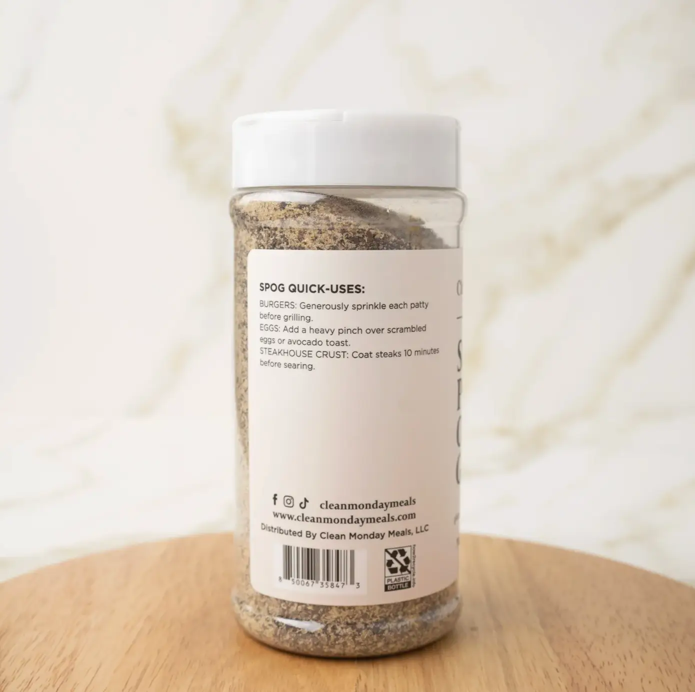 SPOG Clean Monday Meals product label showing usage options