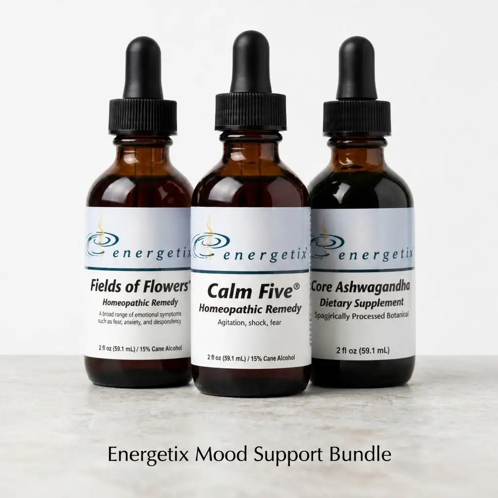 Showing the three dropper bottles included in the bundle and product labels